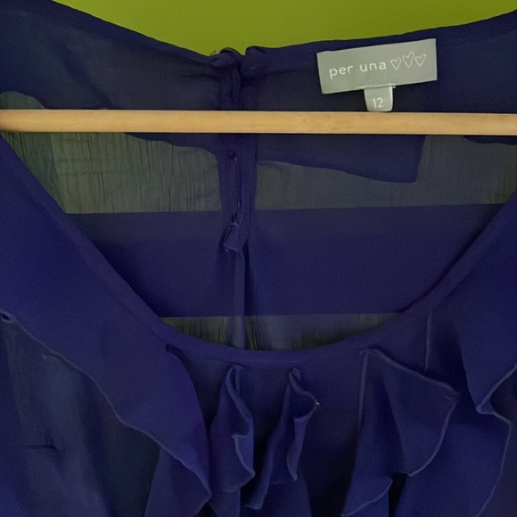 Beautiful M&S per una purple ruffled top with camisole, UK 12 - Picture 3 of 7